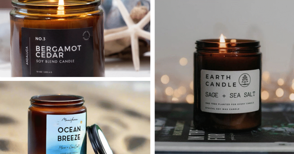 Candle Scents for Relaxation - Bergamot, Ocean Breeze, and Sea Salt and Sage